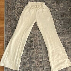 PINK Victoria's Secret Cream Track Pants with Elastic Waistband